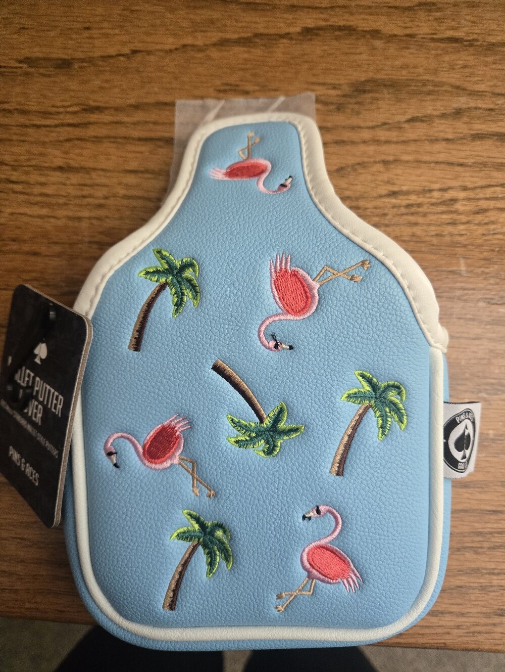 Pins & Aces Light Blue Flamingo Golf Putter Cover